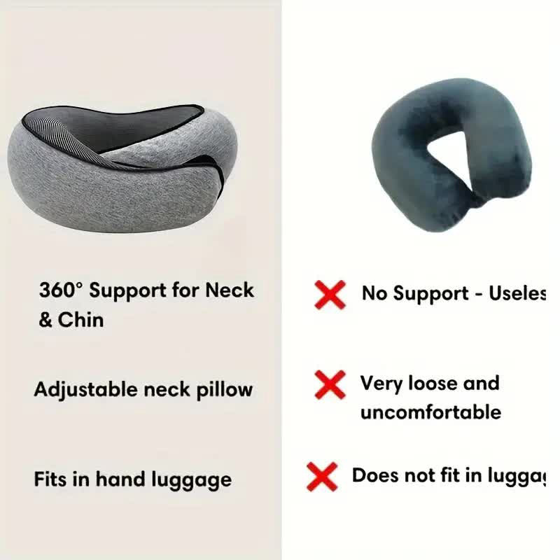 CloudPillow™ - Ultra-Soft, Ergonomic Support for Airplane & Road Trips